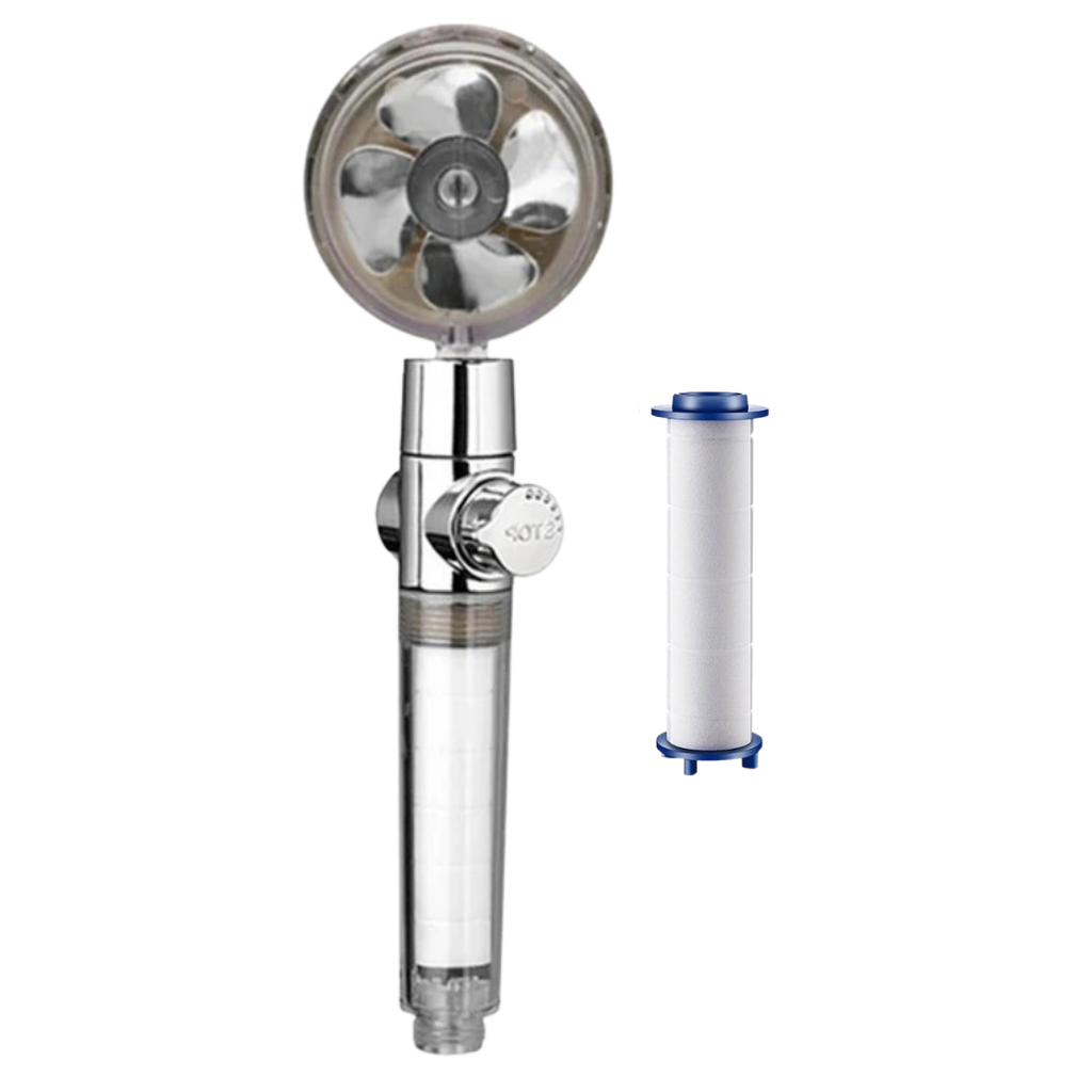 High pressure rotating helix shower head